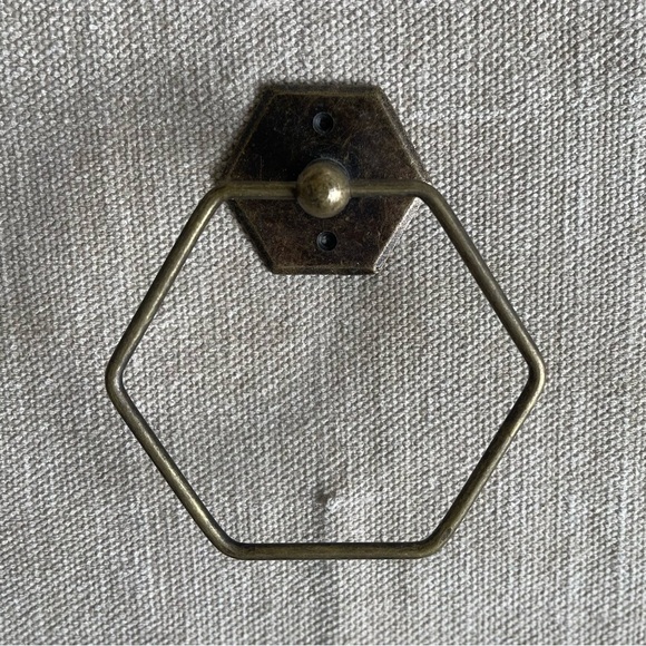 Antique Brass Hexagon Towel Ring - Picture 2 of 7